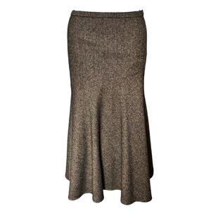 The Territory Ahead brown tweed wool silk blend mermaid skirt size 10